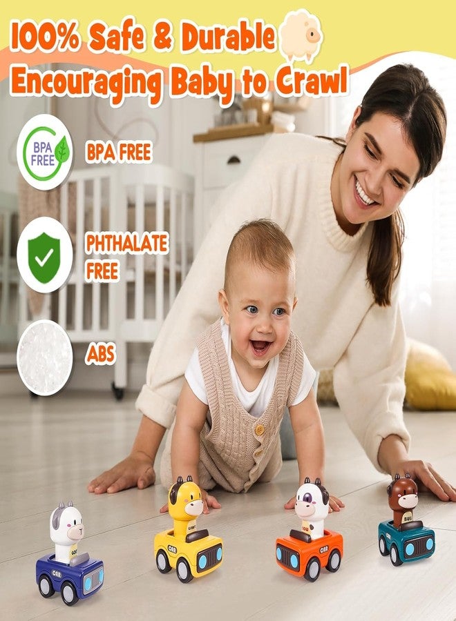 Save translation الخشخشة لعبة كراكلز على شكل حيوان، تعمل بالضغط والتحريك، مثبتة على سيارة برأس قابل للدوران - حيوان كرتوني للدفع والتحريك للأطفال الرضع والصغار - لعبة سيارة لطيفة تعمل بالاحتكاك - حيوان عشوائي - عبوة من قطعتين - Image 3
